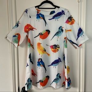 SHEIN Colorful Bird Dress
